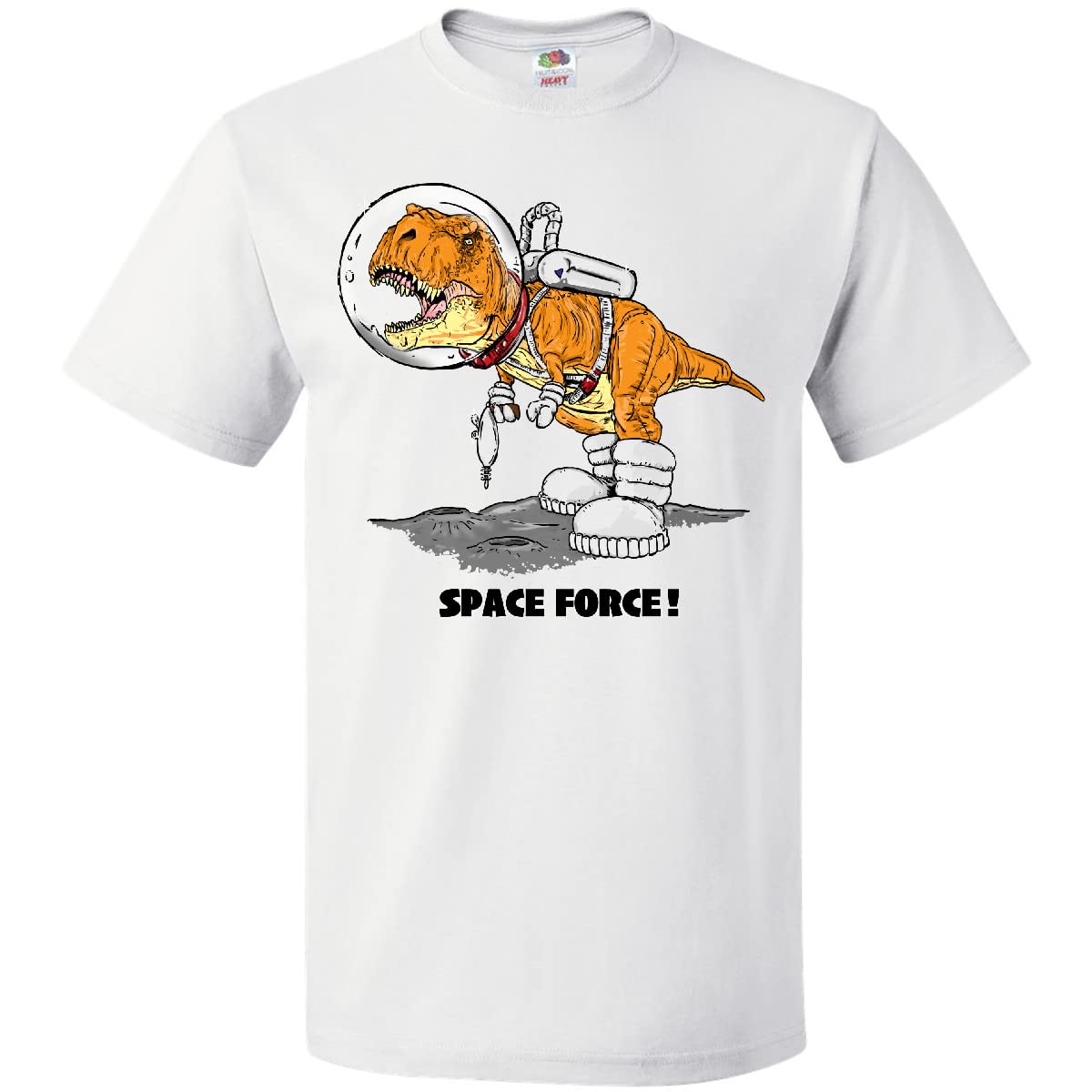 Inktastic Space Force Dinosaur Astronaut Graphic T-Shirt for Men & Women - Fun Space-Themed Casual Wear for Everyday, Cosplay & Gifts