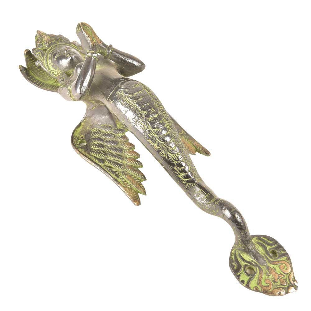 Vintage Naga Kanya Brass Cabinet Pulls - Decorative Door Handles for Kitchen & Bathroom - Unique Multicolor Drawer Pulls - IndianShelf 1 Pack - Perfect for Vintage, Boho & Ethnic Home Decor