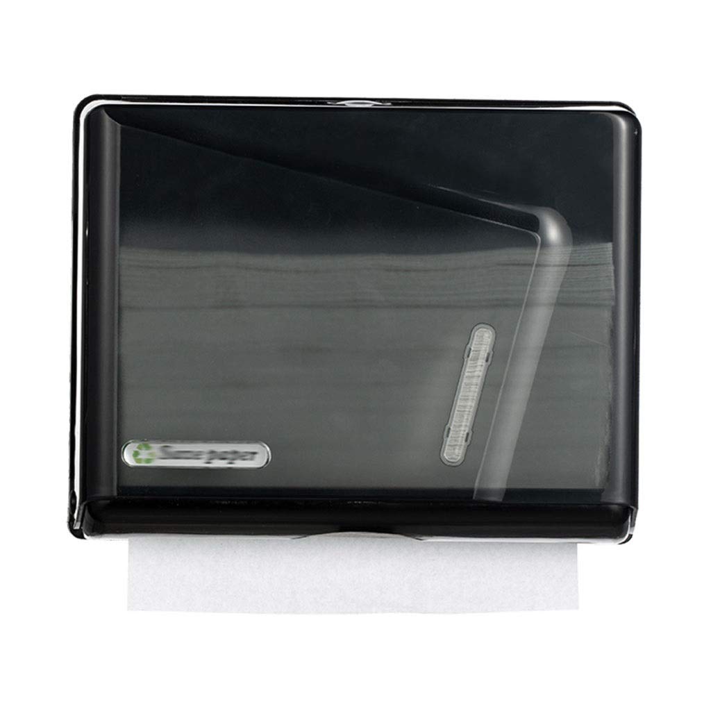 Commercial Wall Mounted Paper Towel Dispenser - Waterproof Plastic Tissue Box Holder for Home, Bathroom, Kitchen & Public Restrooms | Touchless Design | Black | Ideal for High-Traffic Areas & Hygiene Maintenance