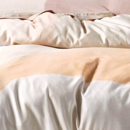 Linen House Eisha Sand Quilt Cover Set - Soft & Breathable Bedding for Comfortable Sleep - Perfect for Master Bedroom, Guest Room & Vacation Homes