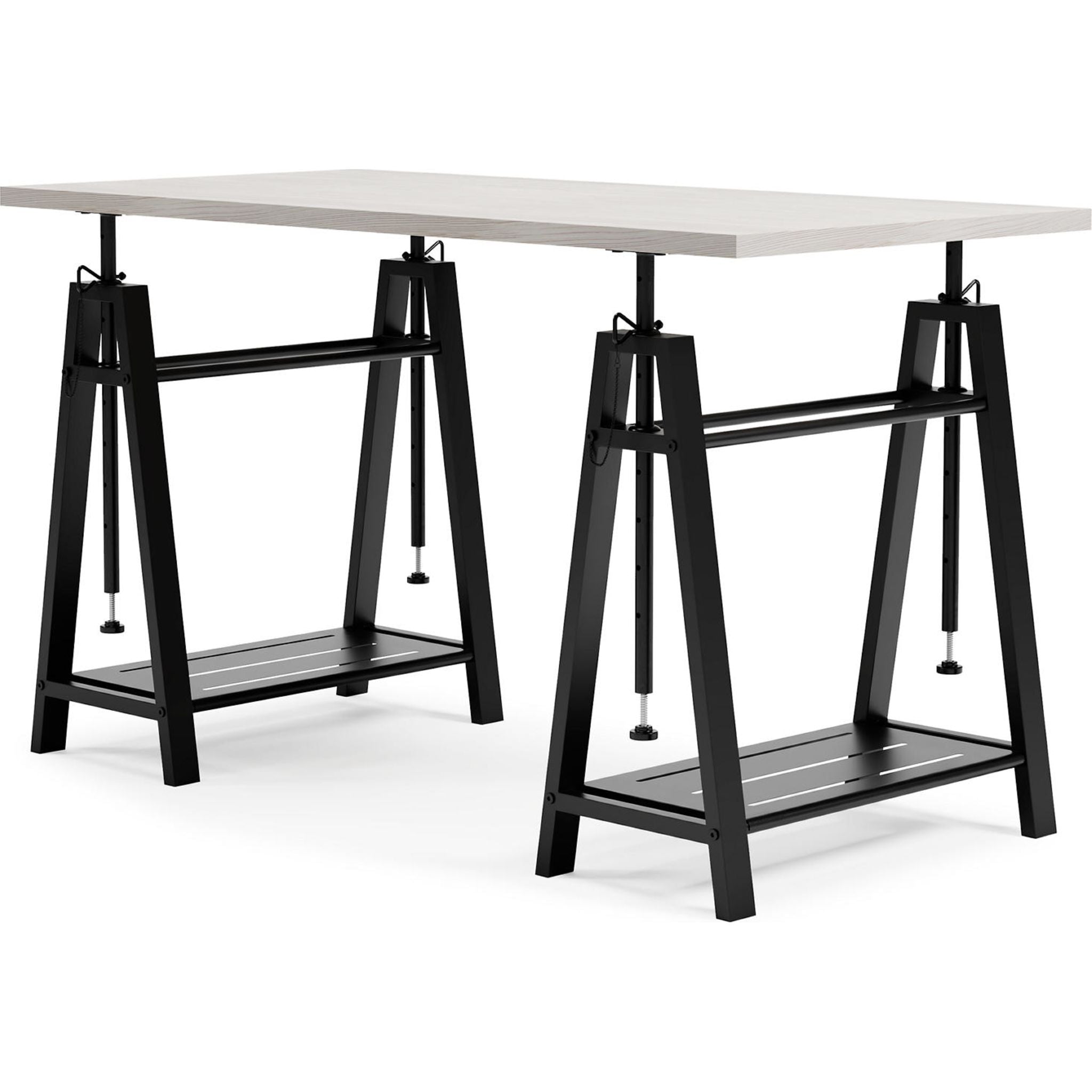 Bayflynn Adjustable Height Standing Desk - White & Black Ergonomic Office Desk for Home & Work - Perfect for Remote Work, Gaming & Study Setup