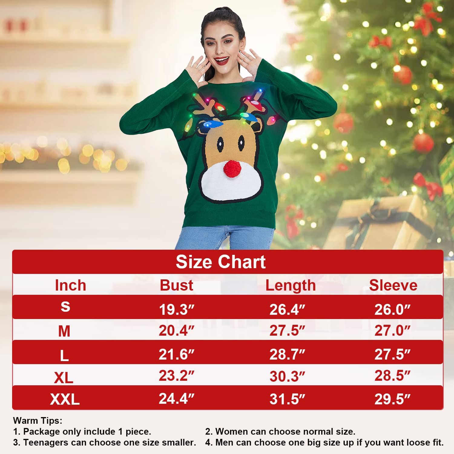 Funny Ugly Christmas Sweater for Men & Women - AIDEAONE Unisex Long Sleeve Knitted Pullover Jumper | Holiday Party, Family Gathering, Xmas Photo Outfit