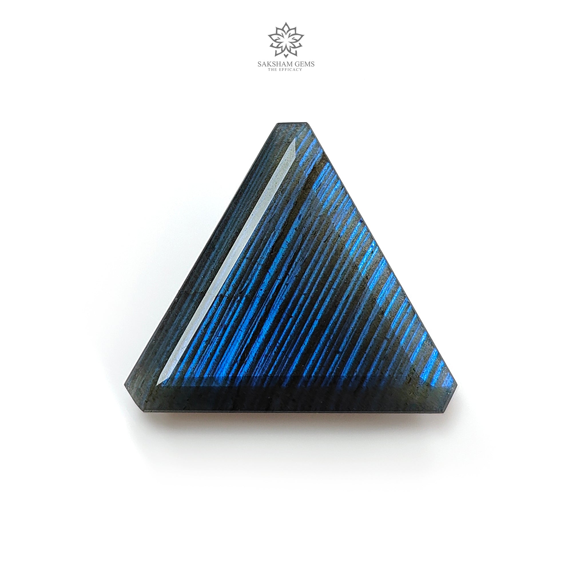 Natural Blue Labradorite Gemstone - Rainbow Flashing Faceted Triangle Cut (1pc) | Untreated & Unheated | Jewelry Making, Healing Crystals, Meditation & Spiritual Gifts