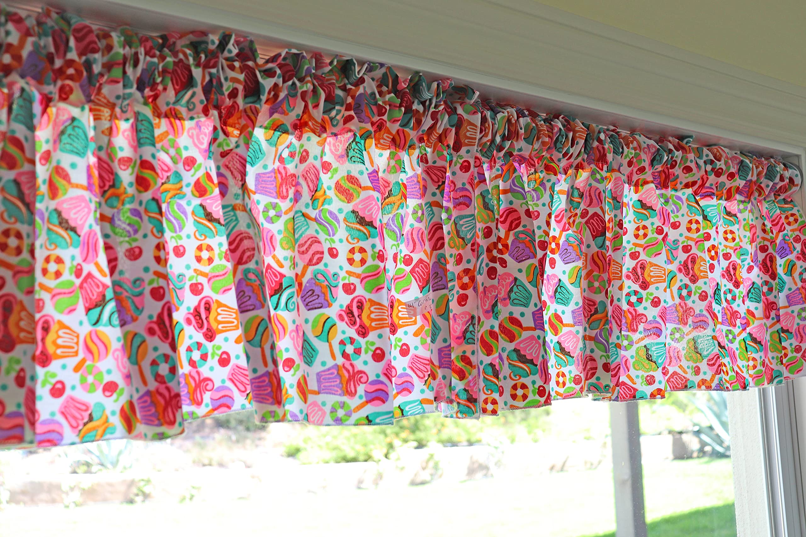 Cupcakes and Lollipops Cotton Window Valance - 58
