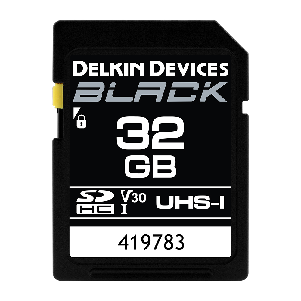 Delkin Black Rugged SD Card 32GB - 99MB/s High-Speed Transfer - Waterproof, Shockproof & Temperature Resistant for DSLR Cameras, Drones & Action Cameras