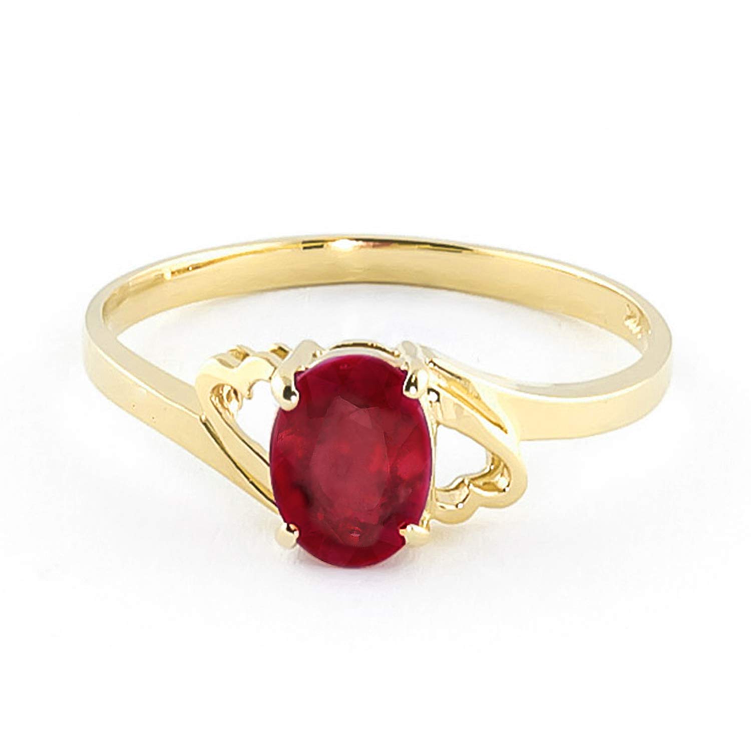14K Solid Gold Ring with 1.15ct Oval Ruby - Galaxy Gold GG Elegant Jewelry for Women, Perfect for Engagement, Anniversary & Special Occasions
