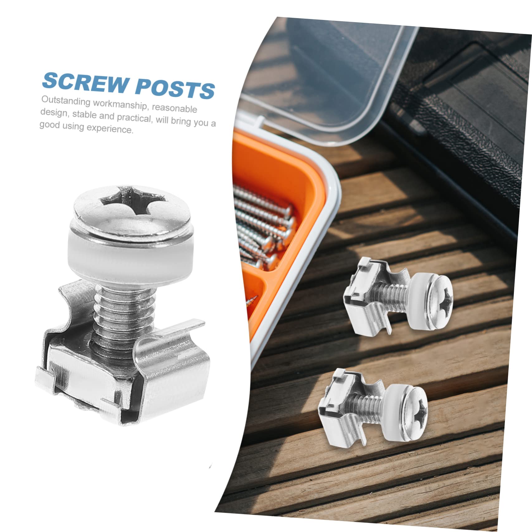 SOLUSTRE 48 Sets 304 Stainless Steel Rack Mount Nuts & Screws Kit - Computer Rack Cage Nuts, Server Shelf Hardware - Perfect for Data Center, Server Rack, Network Cabinet Installation
