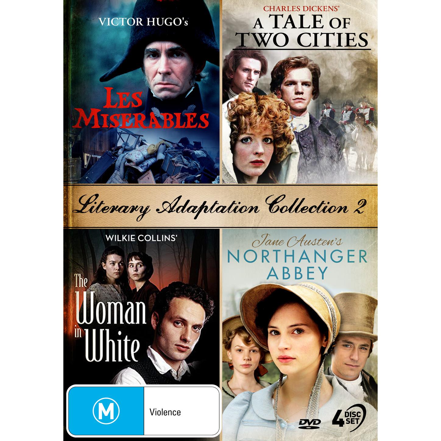 Classic Literary Adaptations Collection: A Tale of Two Cities, Les Misérables, The Woman in White & Northanger Abbey | Victorian Era Book-to-Screen Classics for Literature Lovers & Film Enthusiasts