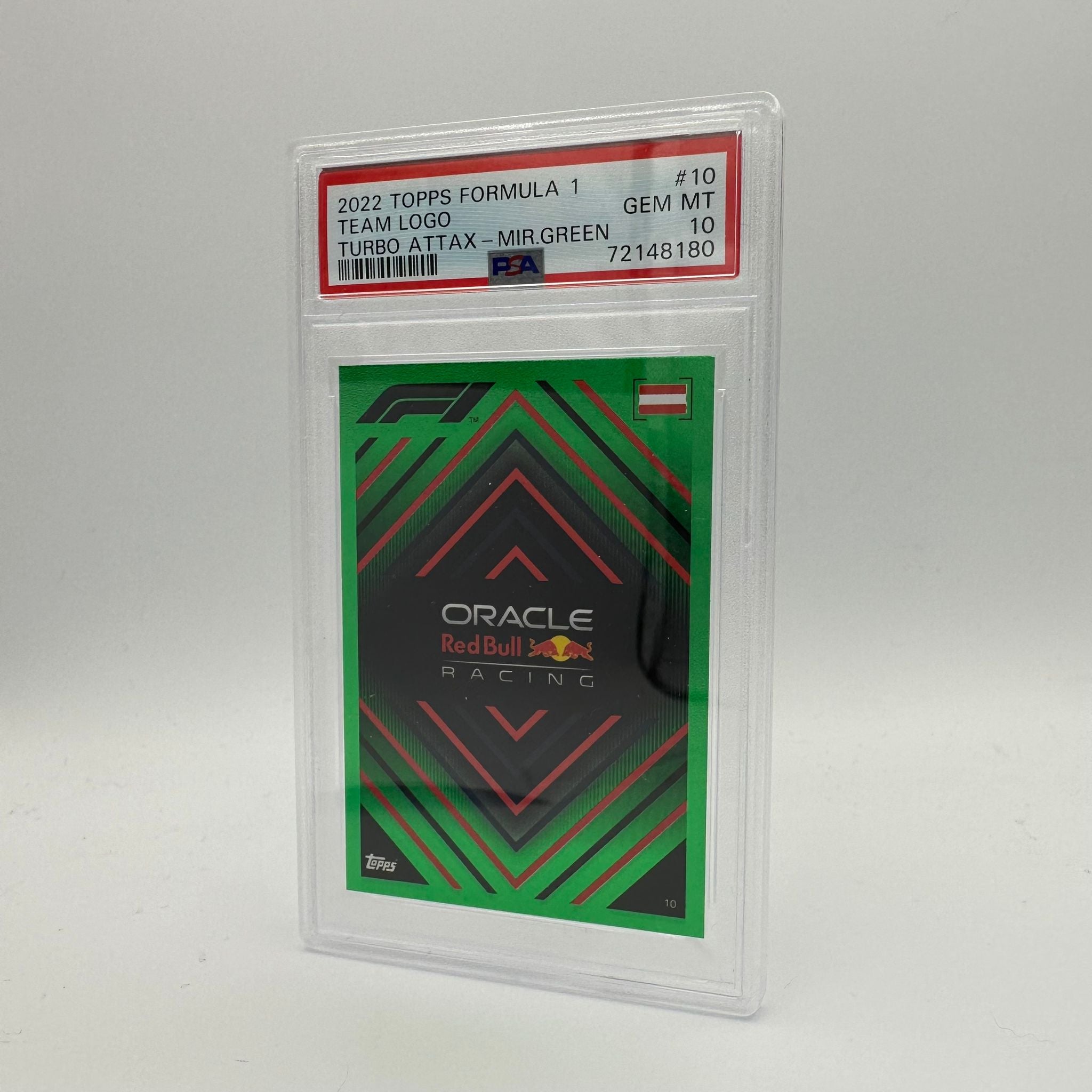 PSA 10 006/500 Team Logo Red Bull Racing Honda #10 Mirror Green - Rare Collectible Trading Card for Sports Memorabilia Enthusiasts & F1 Fans