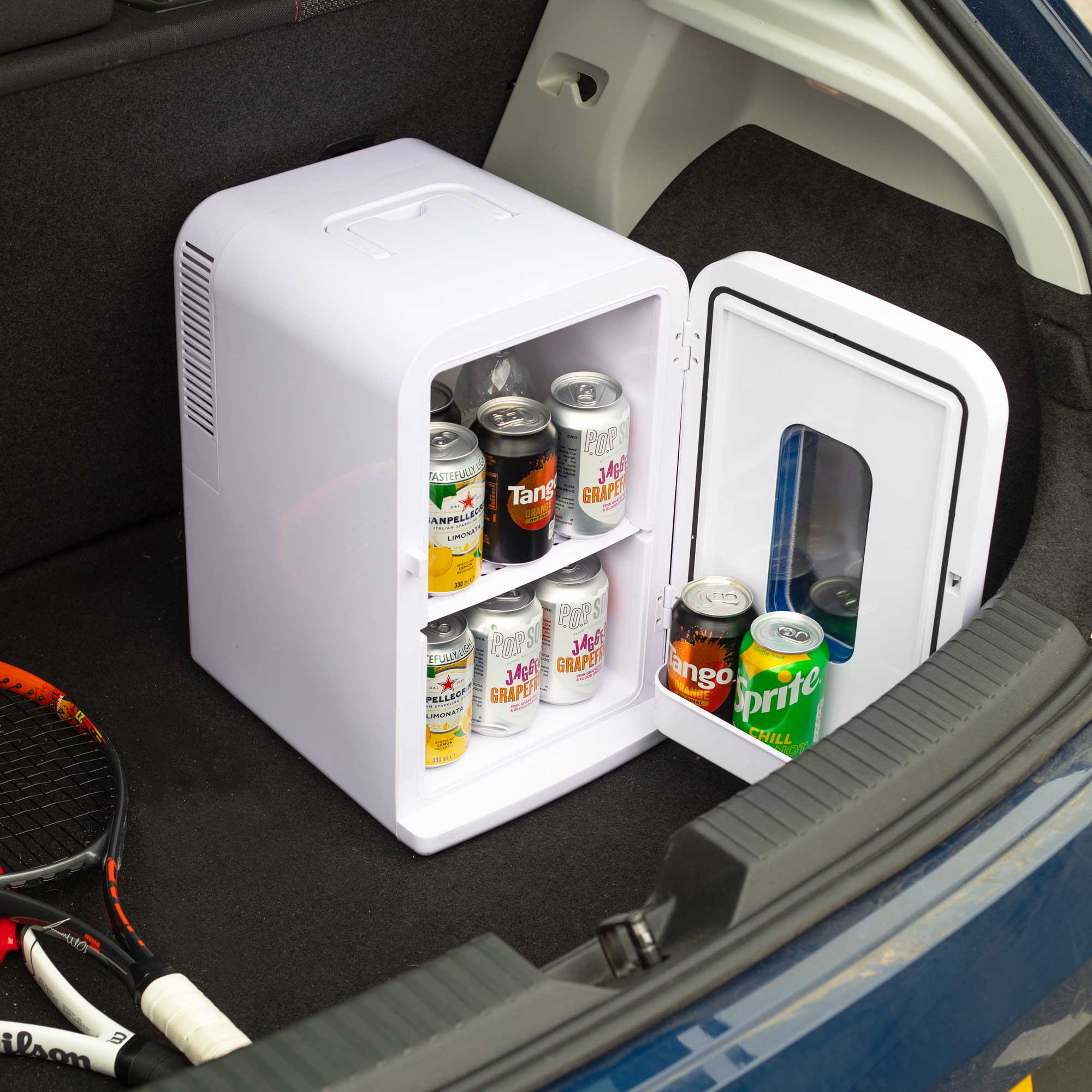 Baridi 15L Mini Fridge Cooler - 12V/230V Portable Compact Refrigerator for Makeup Skincare, Car Travel, Bedroom Dorm, Camping & Office - Energy Efficient White Mini Fridge (Model DH94) - Perfect for Cosmetics, Drinks, Snacks & Small Item Storage