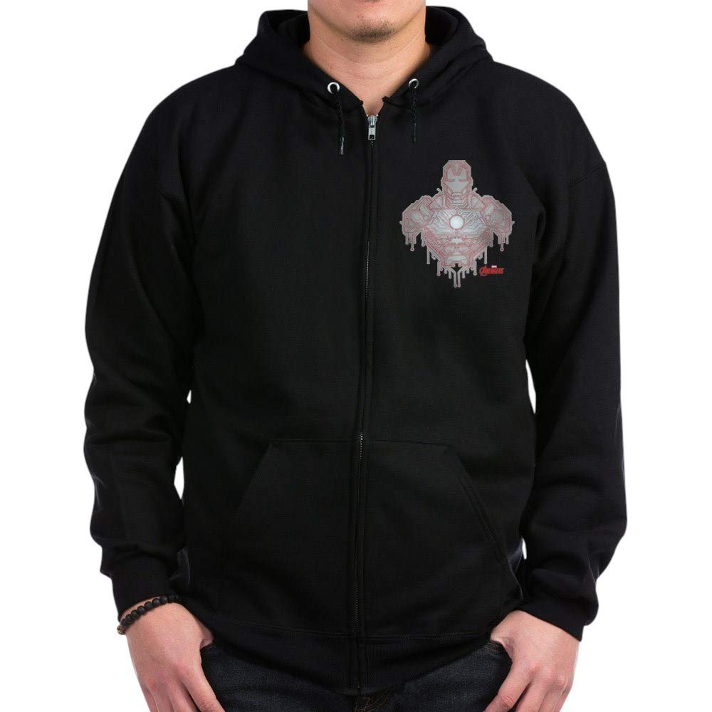 Iron Man Circuit Zip Hoodie for Men - Marvel Superhero Graphic Pullover Sweatshirt (Dark) | Perfect for Cosplay, Comic Con & Casual Wear