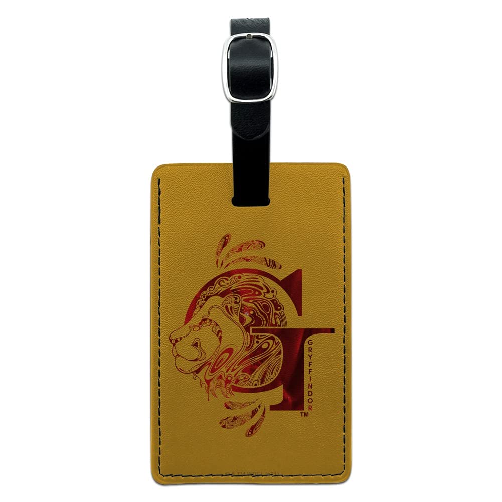 Harry Potter Gryffindor G Rectangle Leather Luggage Tag - Carry-On ID Tag for Travel Bags, Suitcases & Backpacks - Perfect for Harry Potter Fans, Cosplay & Themed Travel Accessories