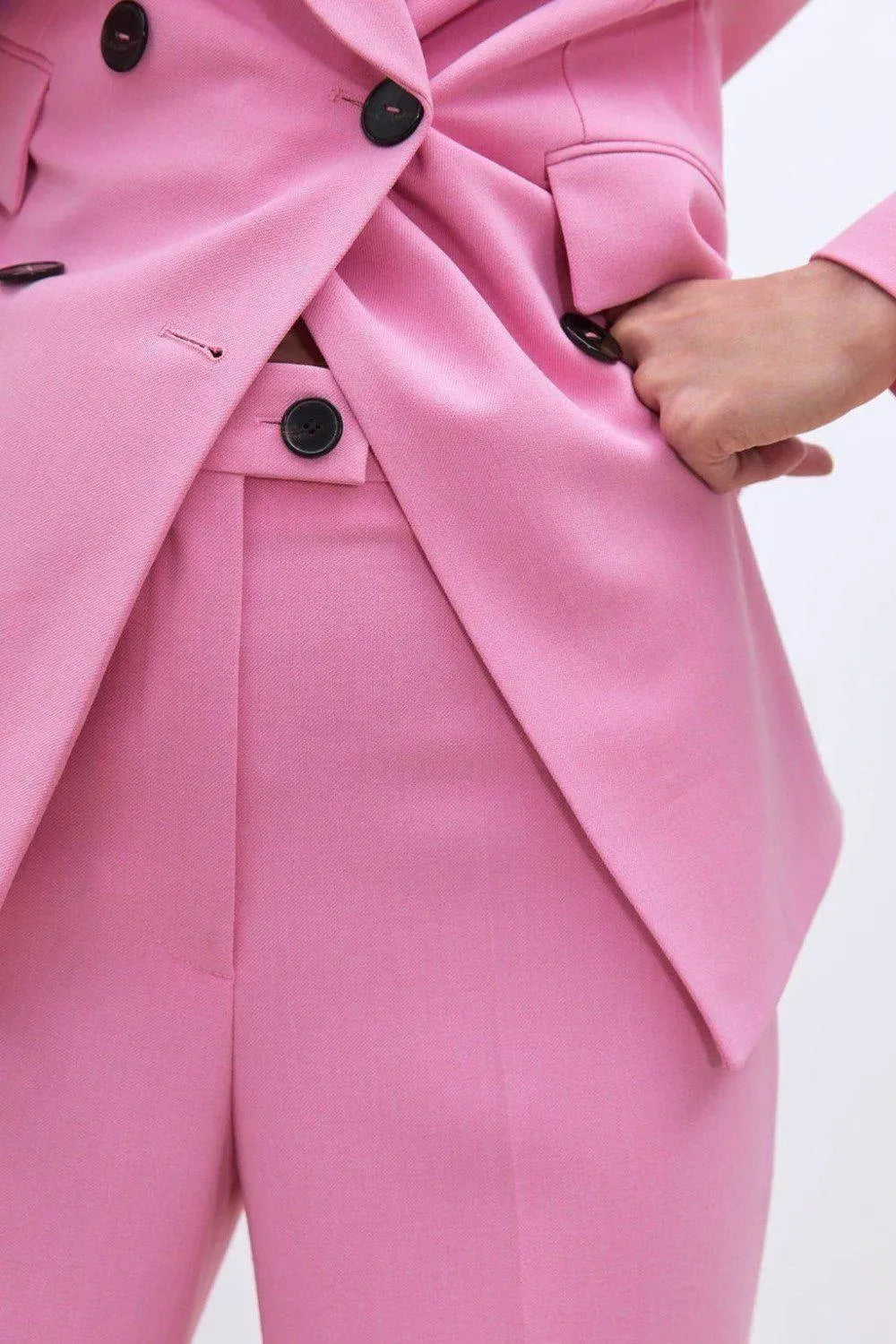 Stylish Women's Pink Pantsuit Set - Trendy Blazer & Pants Outfit for Office, Business, and Formal Events | Professional Workwear & Special Occasion Attire