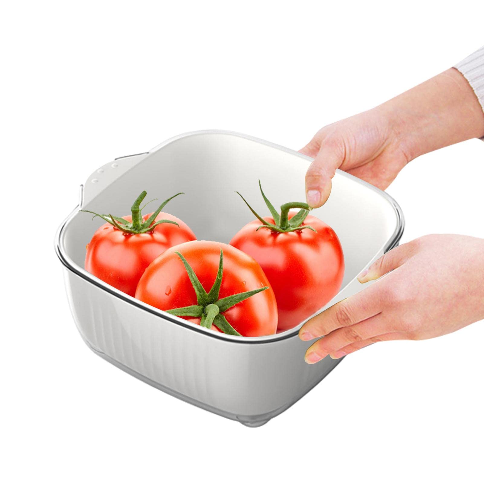 Stainless Steel Colander Bowl Set - 3-Piece Multi-Layer Kitchen Strainer Basket for Washing Fruits & Vegetables | Durable Draining Bowl for Salad, Pasta & Berries | Perfect Kitchen Gadget for Cooking, Meal Prep & Healthy Eating