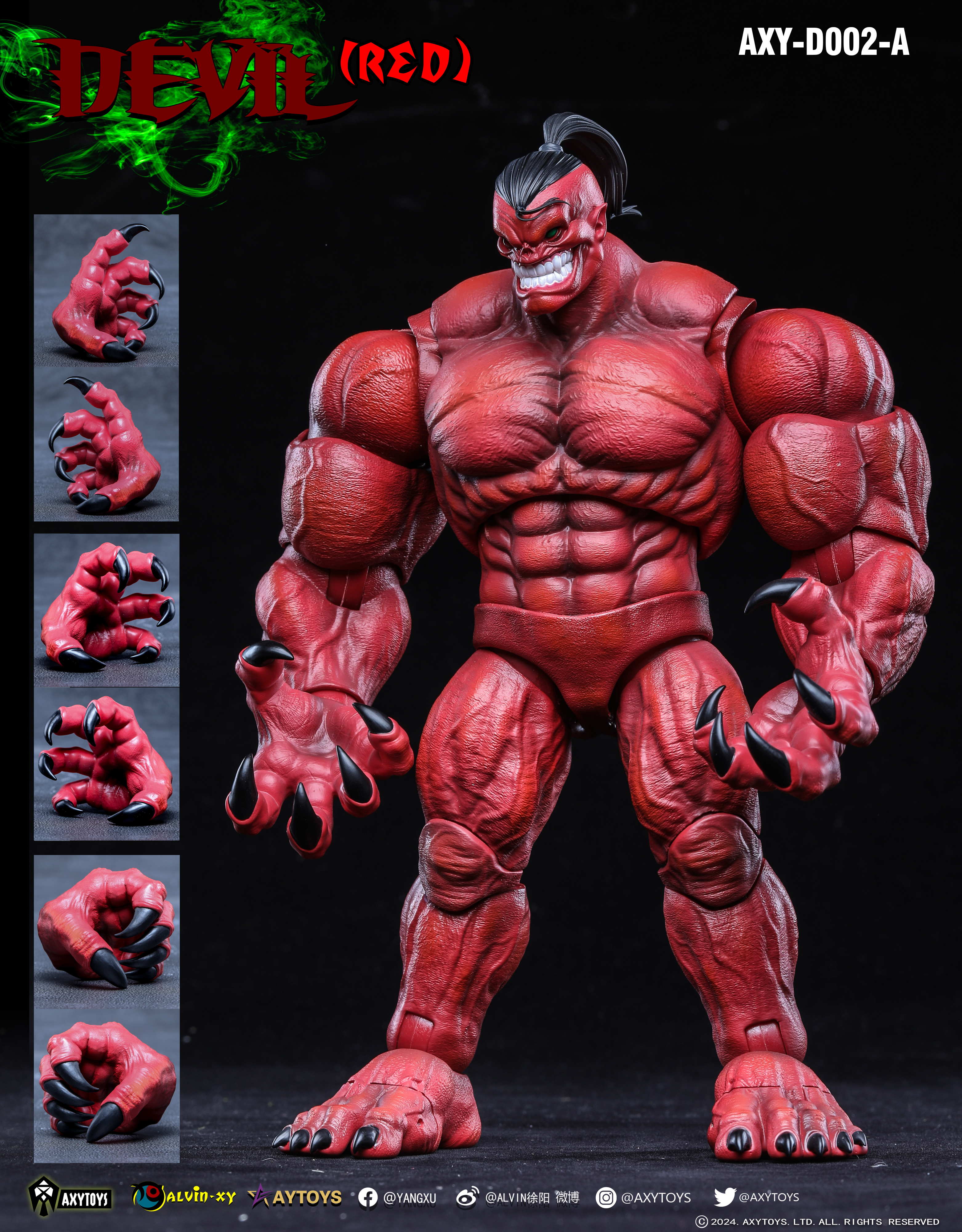 Pre Order AxyToys 1/12 Scale 20CM Devil Action Figure - Red & Grey Versions for Collectors and Display | Perfect for Anime Fans, Cosplay Props, and Model Photography