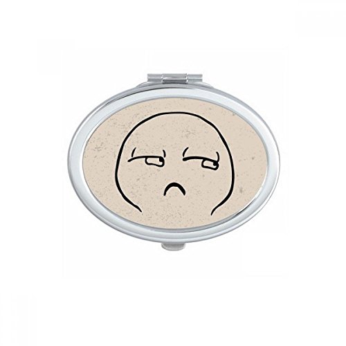 DIYthinker Strabismus Tapir Mouth Black Happy Oval Mirror - Portable Foldable Double-Sided Makeup Mirror for Travel, Home & Vanity Use