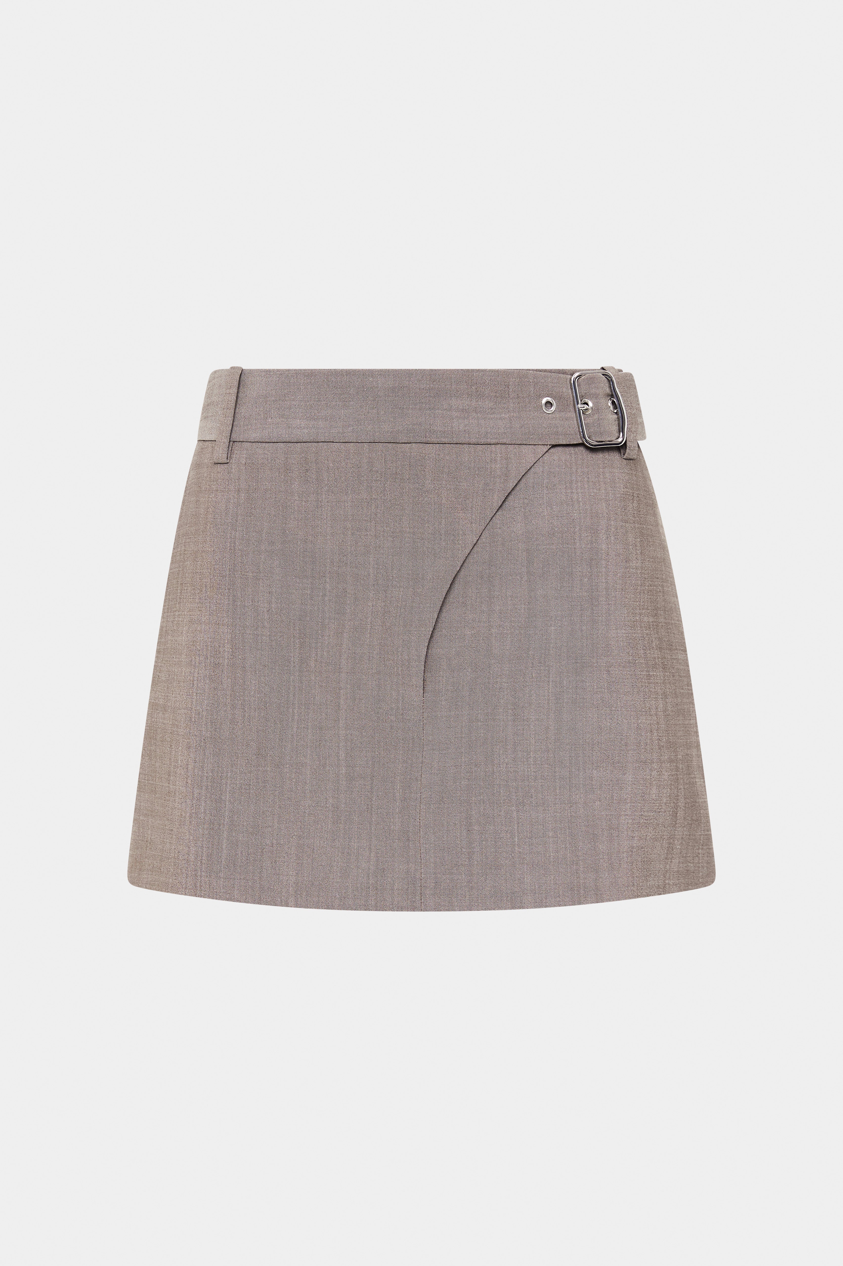 Leonardo Belted Mini Skirt for Women - High Waist Stretchy Denim Skirt with Adjustable Belt | Perfect for Casual Outfits, Date Nights & Office Wear