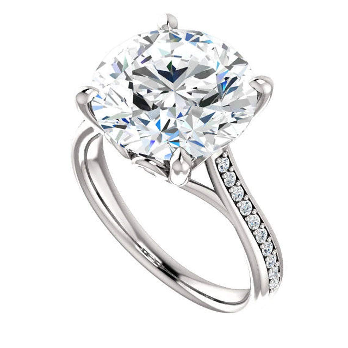 5.00CT Round Cut Filigree Antique Engagement Ring, VVS1 Clarity Colorless Moissanite in 925 Sterling Silver - Perfect Promise Ring & Wedding Gift for Her, Anniversary, Proposal or Special Occasion