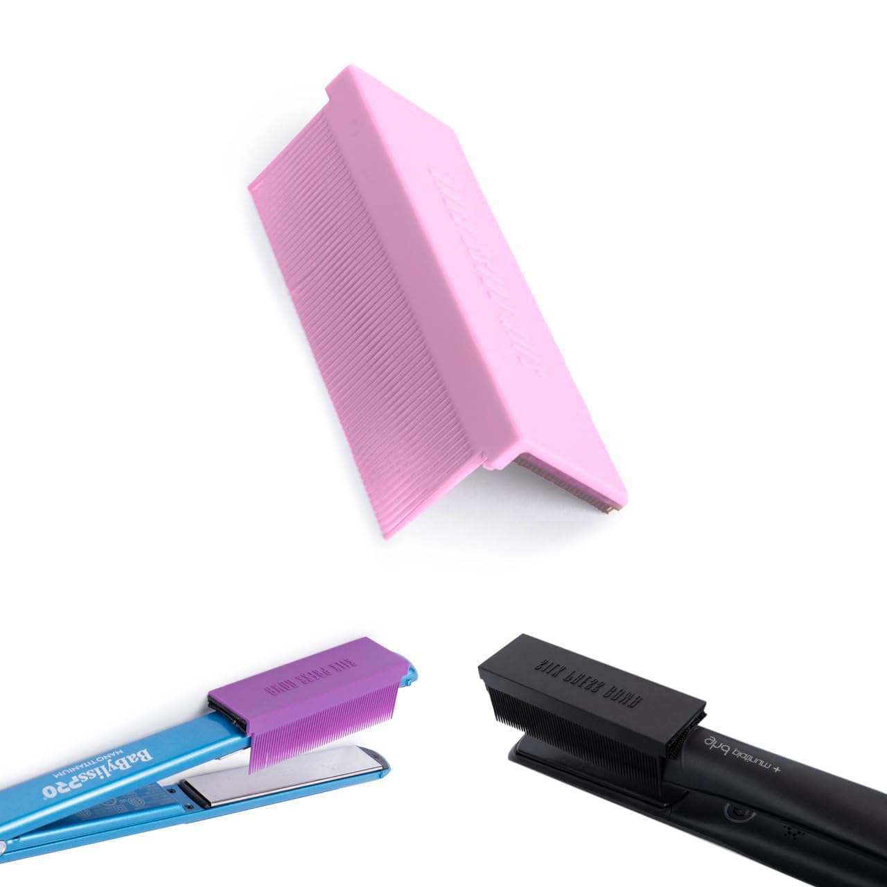 Professional Silk Press Comb - Heat-Resistant Detachable Attachment for Smooth, Straight Hair Styling (Pink) | Perfect for Home Salon & Professional Flat Iron Results