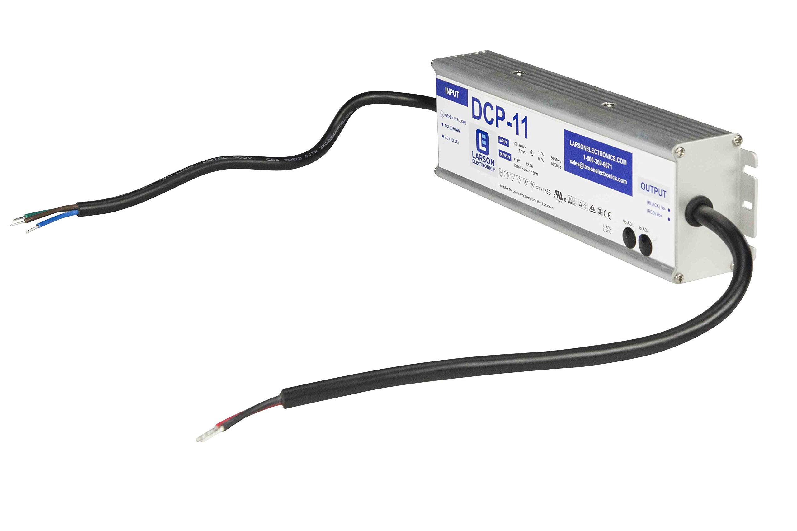 Larson Electronics 120V/277V AC to 12V DC Waterproof Power Converter Transformer - 11 Amp Output for Outdoor Lighting, Marine & RV Applications