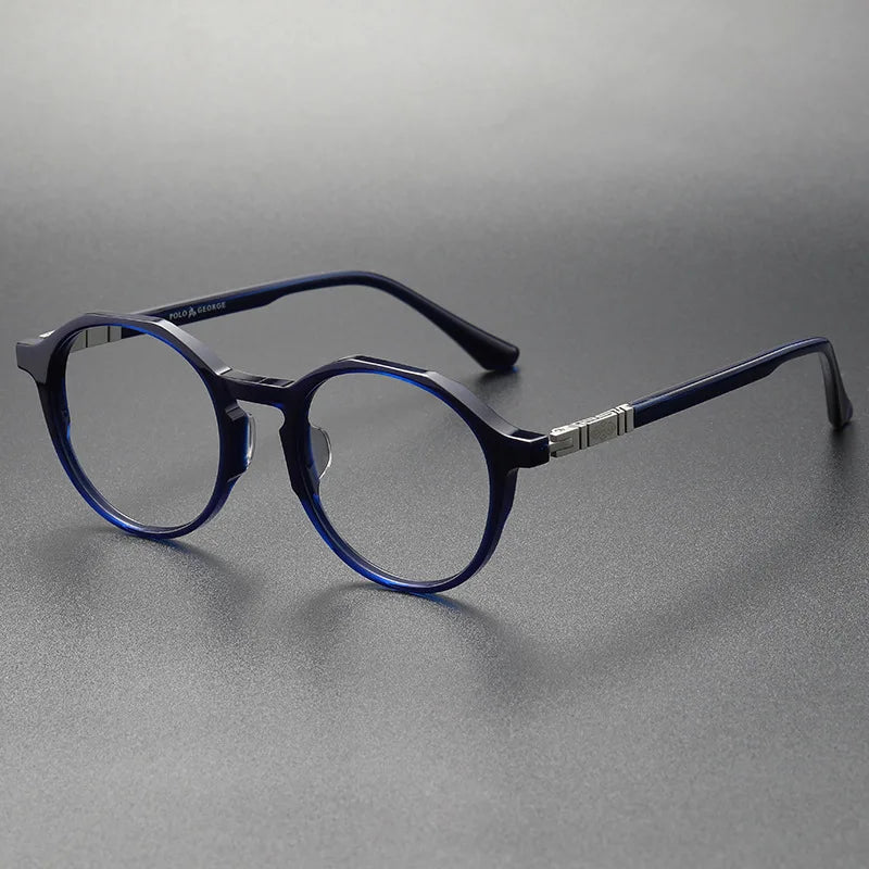 Stylish Black Acetate Polygon Full Rim Eyeglasses for Women - S9657 | Perfect for Office, Reading & Fashion Accessories