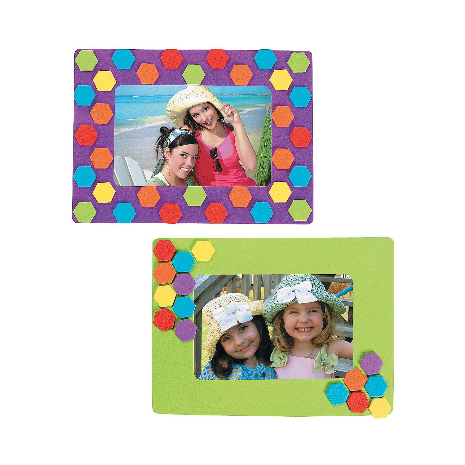 Honeycomb Magnetic Foam Frame Kit - 24pcs DIY Art for Kids | Classroom & Home Crafts