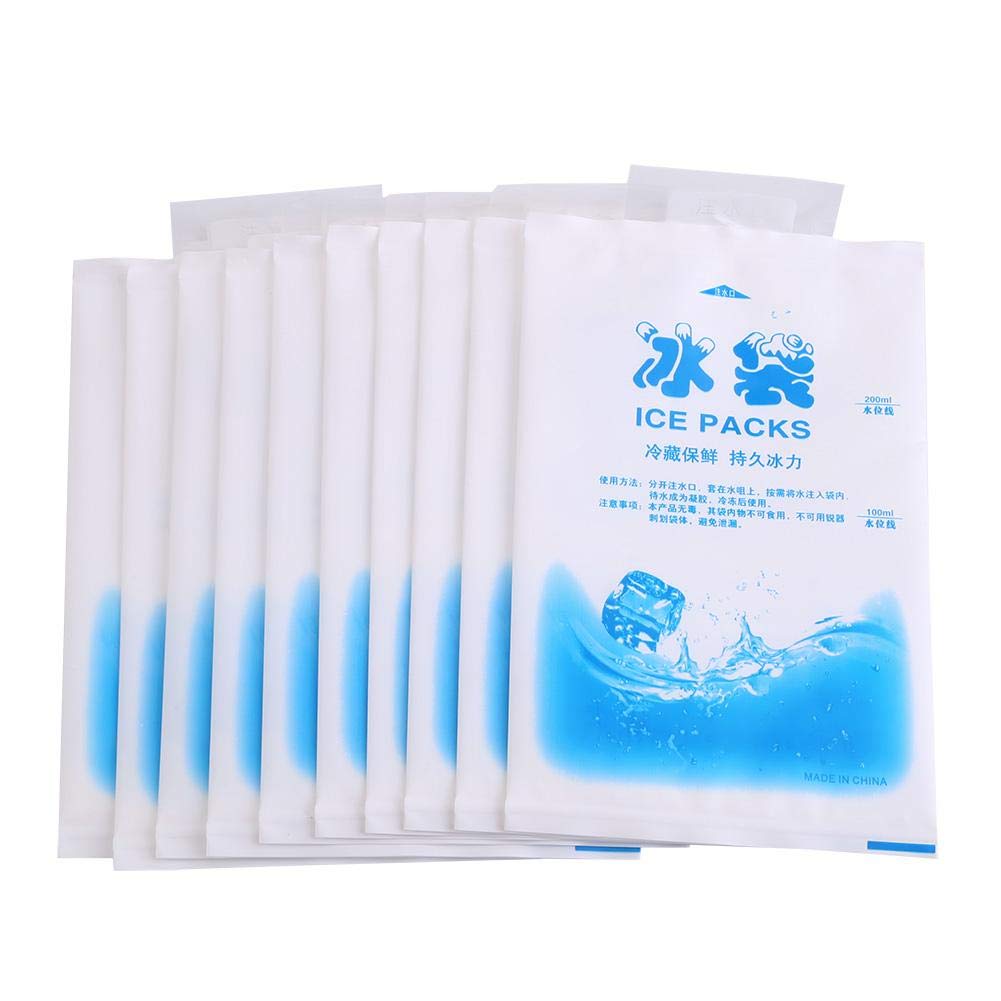 10pcs Reusable Ice Packs for Food - Refrigerated Cold Gel Bags, Picnic Cooler Bags for Lunch, Groceries & Meal Prep | Perfect for Camping, Travel & Outdoor Activities
