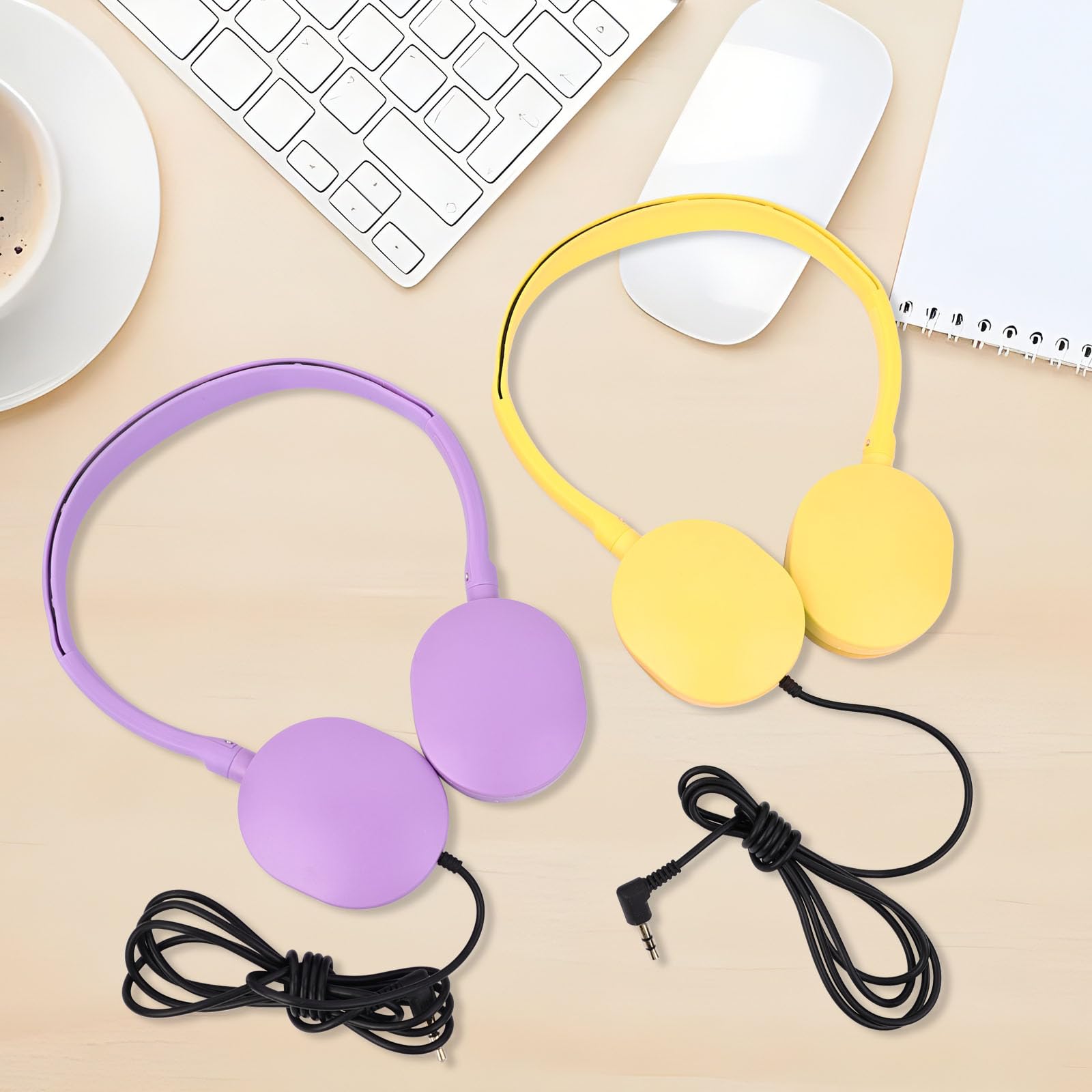 **15 Pack Bulk Wired Headphones for Kids - Adjustable School Headphones with 3.5mm Jack for Classroom, Library & Museum Use - Mixed Colors (Wholesale)**    **Usage Scenarios:** Perfect for school classrooms, online learning, libraries, museums, and educational institutions.