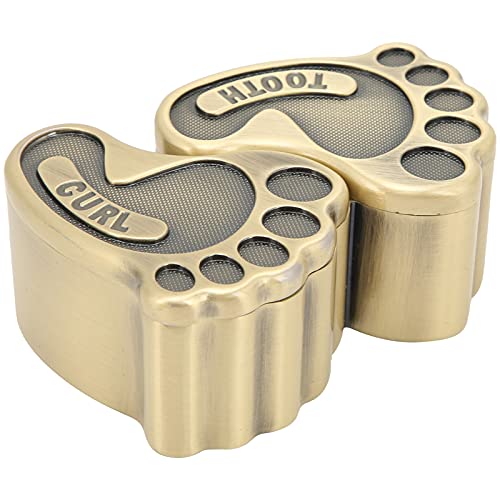 Foot-Shaped Storage Box - Corrosion-Resistant Jewelry Organizer with 2 Lids for Kids, Perfect Gift for Growth Memorial & Jewelry Collection (Green Patina) - Ideal for Bedroom Decor, Kids Room Organization & Jewelry Storage