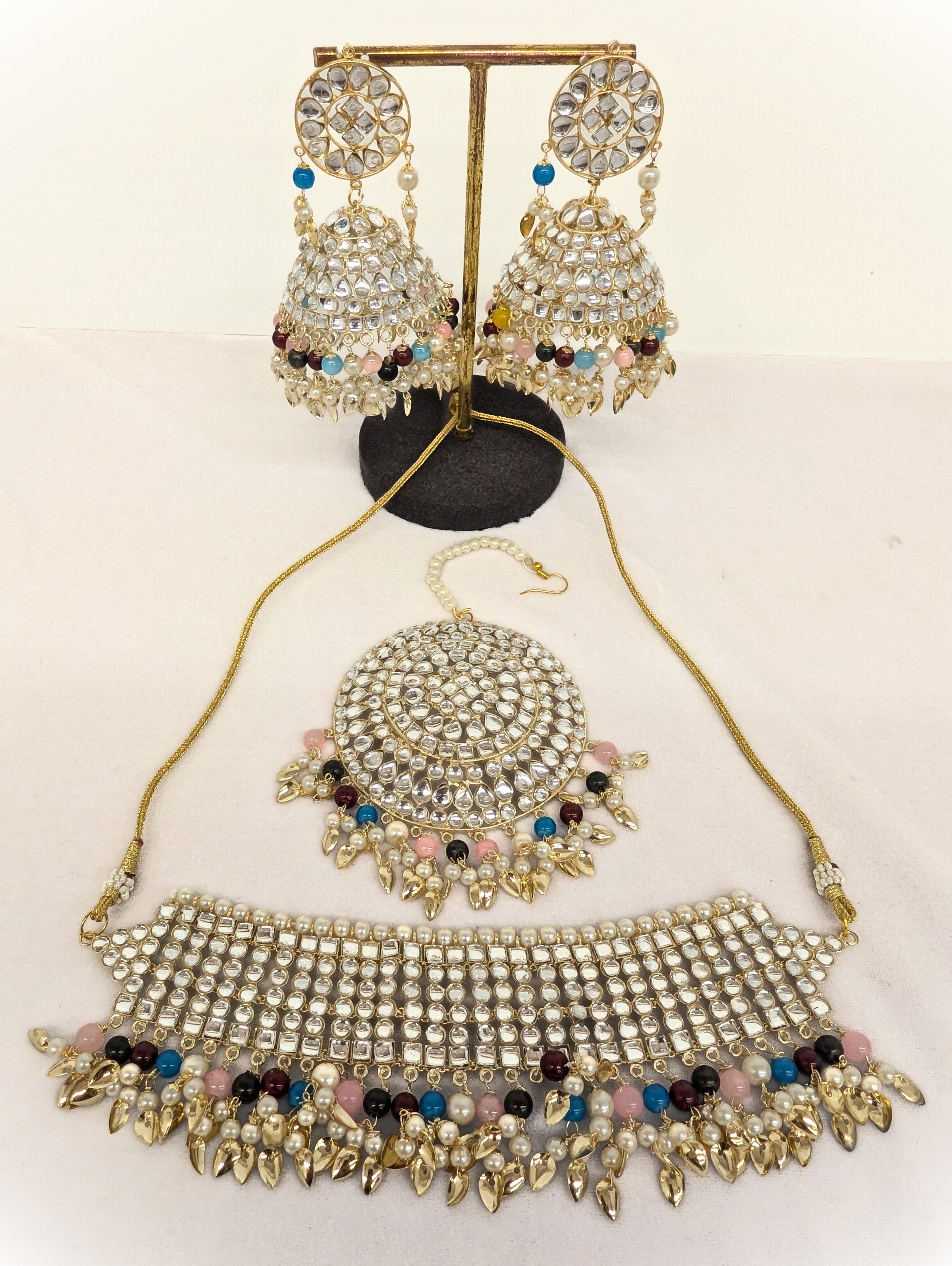 Shweta Stone Jewelry Set - Elegant Necklace, Earrings & Bracelet for Women | Perfect for Weddings, Parties & Special Occasions