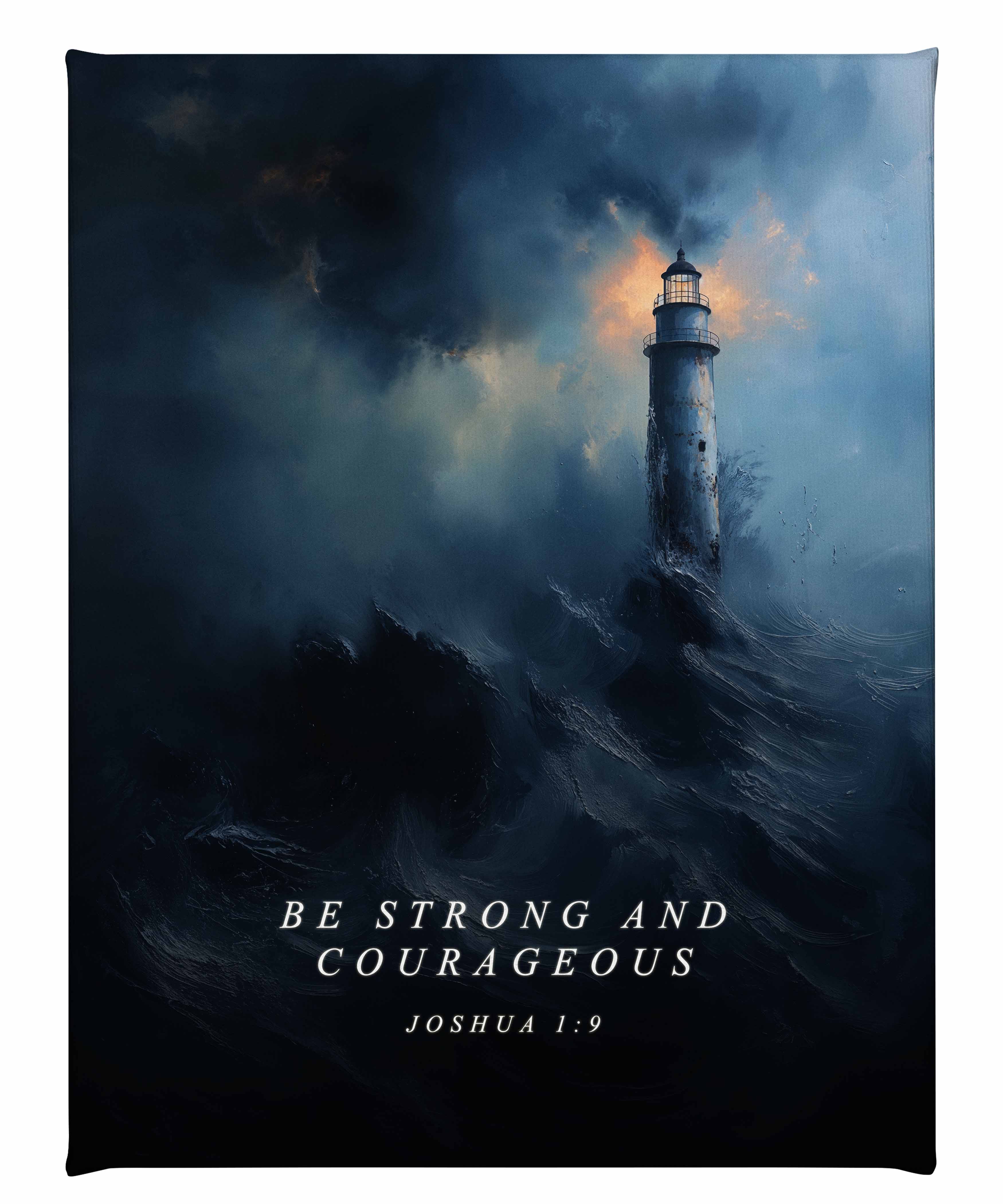 Joshua 1:9 Inspirational Bible Verse Gallery Wrapped Canvas - Perfect for Home Decor, Office Wall Art & Christian Gift Ideas