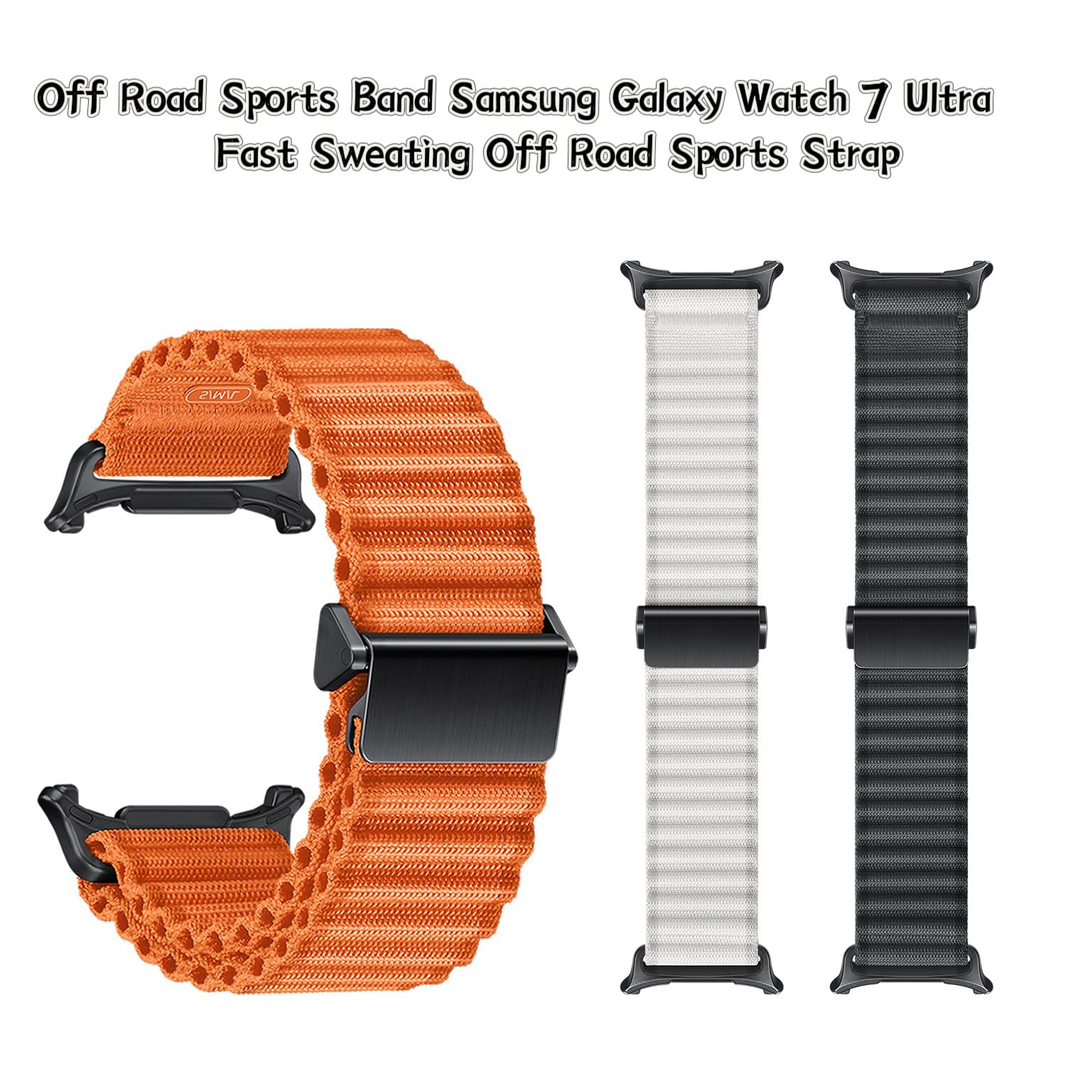 VeveXiao Quick-Release Nylon Strap for Samsung Galaxy Watch 7 Ultra & Galaxy Watch Ultra - Durable Off-Road Sports Band Compatible with Men & Women - Perfect for Hiking, Running, Gym Workouts and Outdoor Adventures