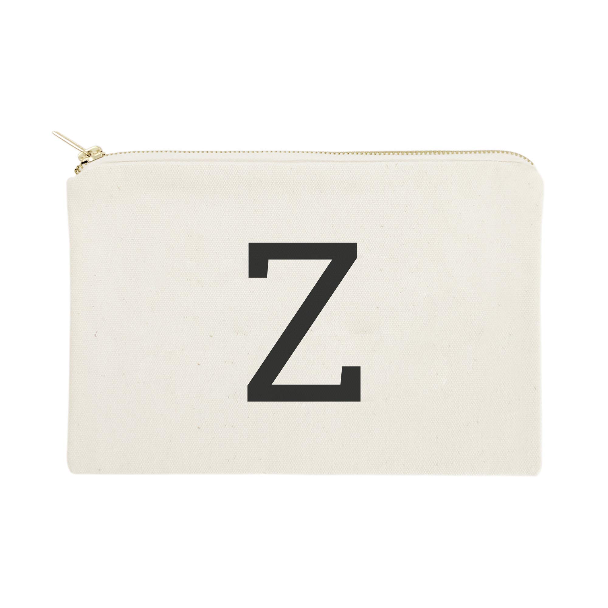 Personalized Monogram Initial Z Cosmetic Bag - Cotton & Canvas Travel Makeup Pouch for Women, Gift Idea, Perfect for Travel, Gym & Everyday Use
