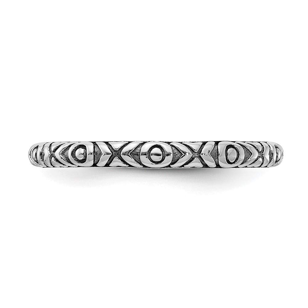 Sterling Silver XOXO Stackable Band for Everyday Wear