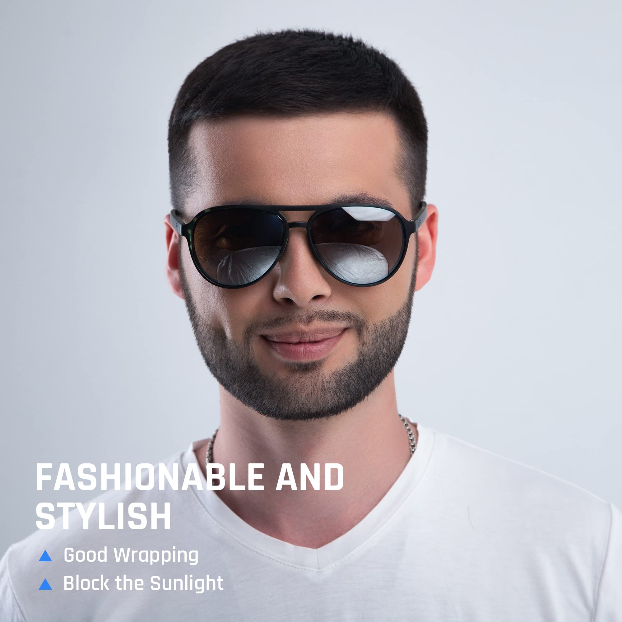 Polarized Aviator Sunglasses for Men & Women - UV Protection, Lightweight TR75 Frame for Fishing, Boating, Beach, Golf & Driving | Sporty Style for Outdoor Activities & Summer Fashion