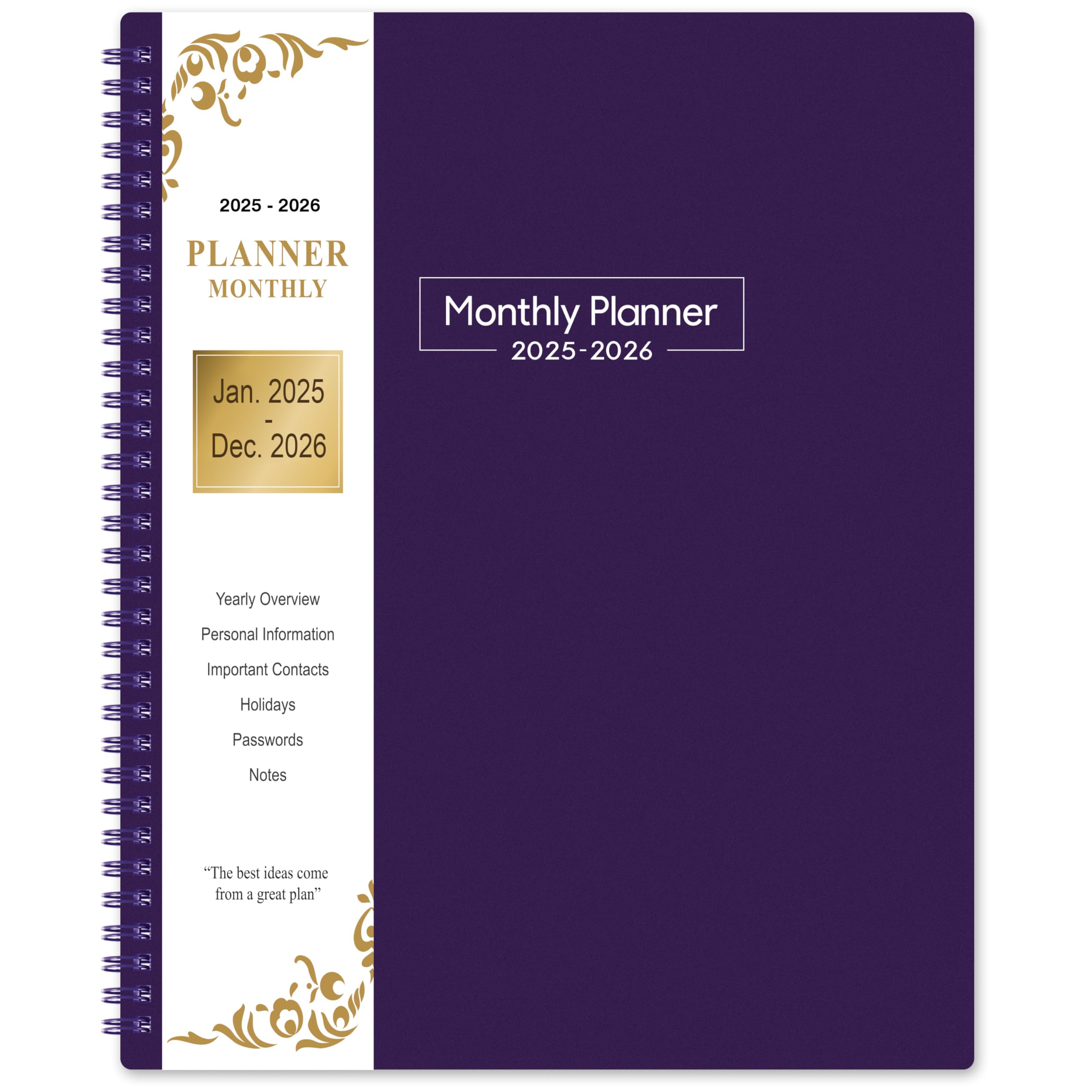 2025-2026 Monthly Planner with Tabs & Inner Pocket | 2-Year Academic & Business Calendar Organizer | Perfect for Students, Professionals & Home Office Use