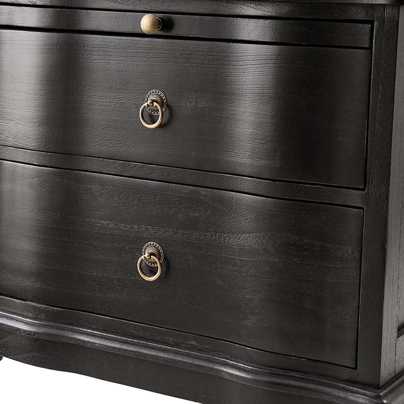 Solid Wood 2 Drawer Nightstand with USB Charging Ports, Pull-Out Shelf & Optional Styles - Modern Bedside Table for Bedroom, Guest Room & Small Spaces