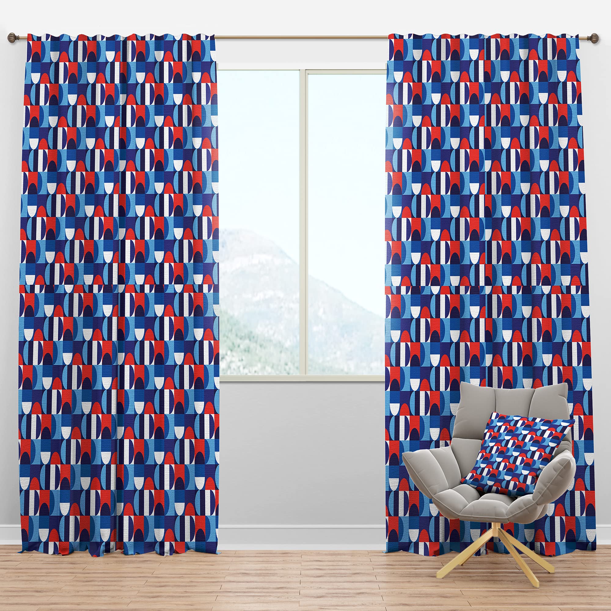 Blackout Curtains Thermal Insulated - Blue, Red & White Polka Dots Window Drapes for Bedroom & Living Room - Single Panel 52x84 Inches - Perfect for Light Blocking, Privacy & Energy Saving