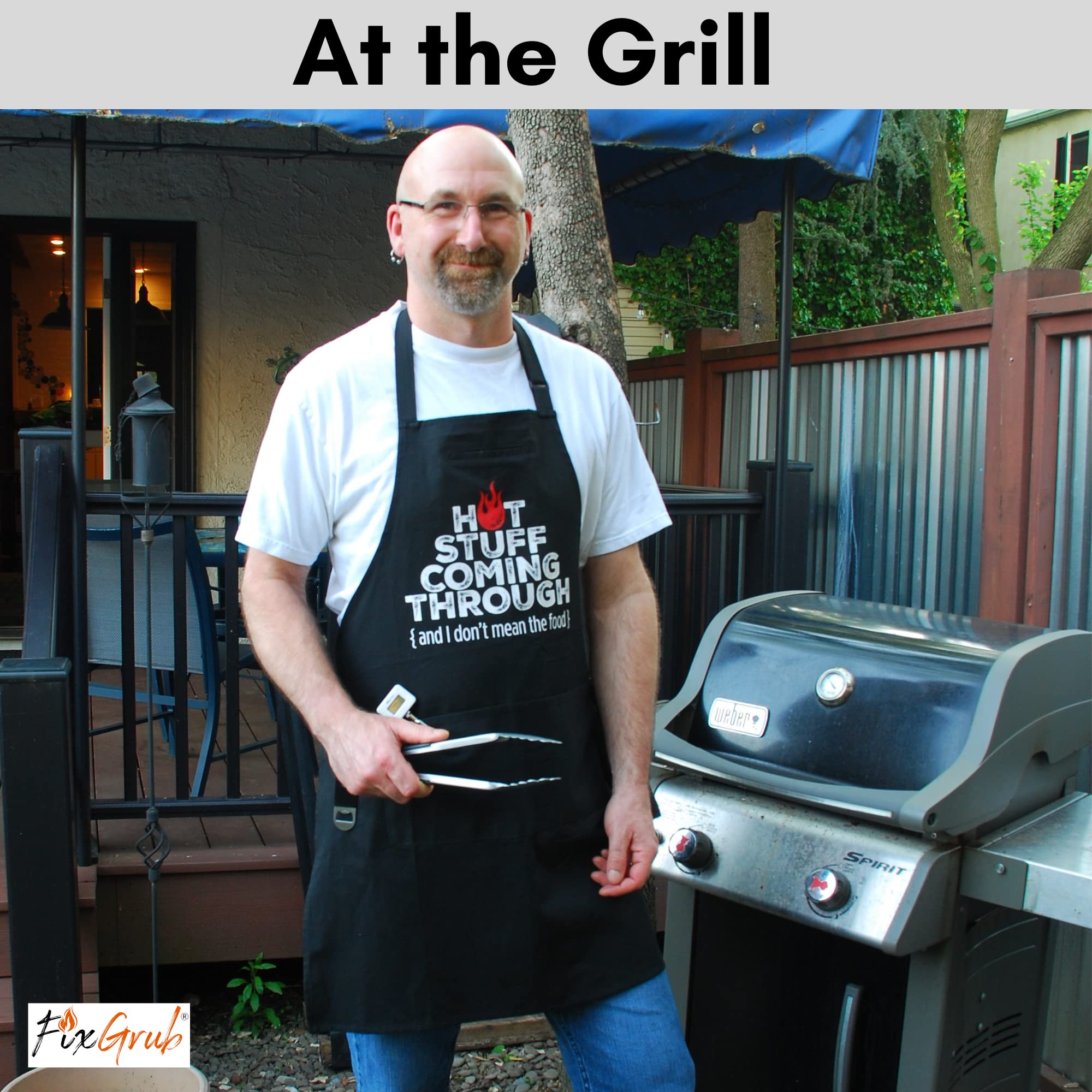 Premium BBQ Apron for Men & Women - Heavy Duty Grill Apron with Pockets - Perfect Christmas & Father's Day Gift Set - Ideal for Outdoor Cooking, Grilling & Backyard Parties