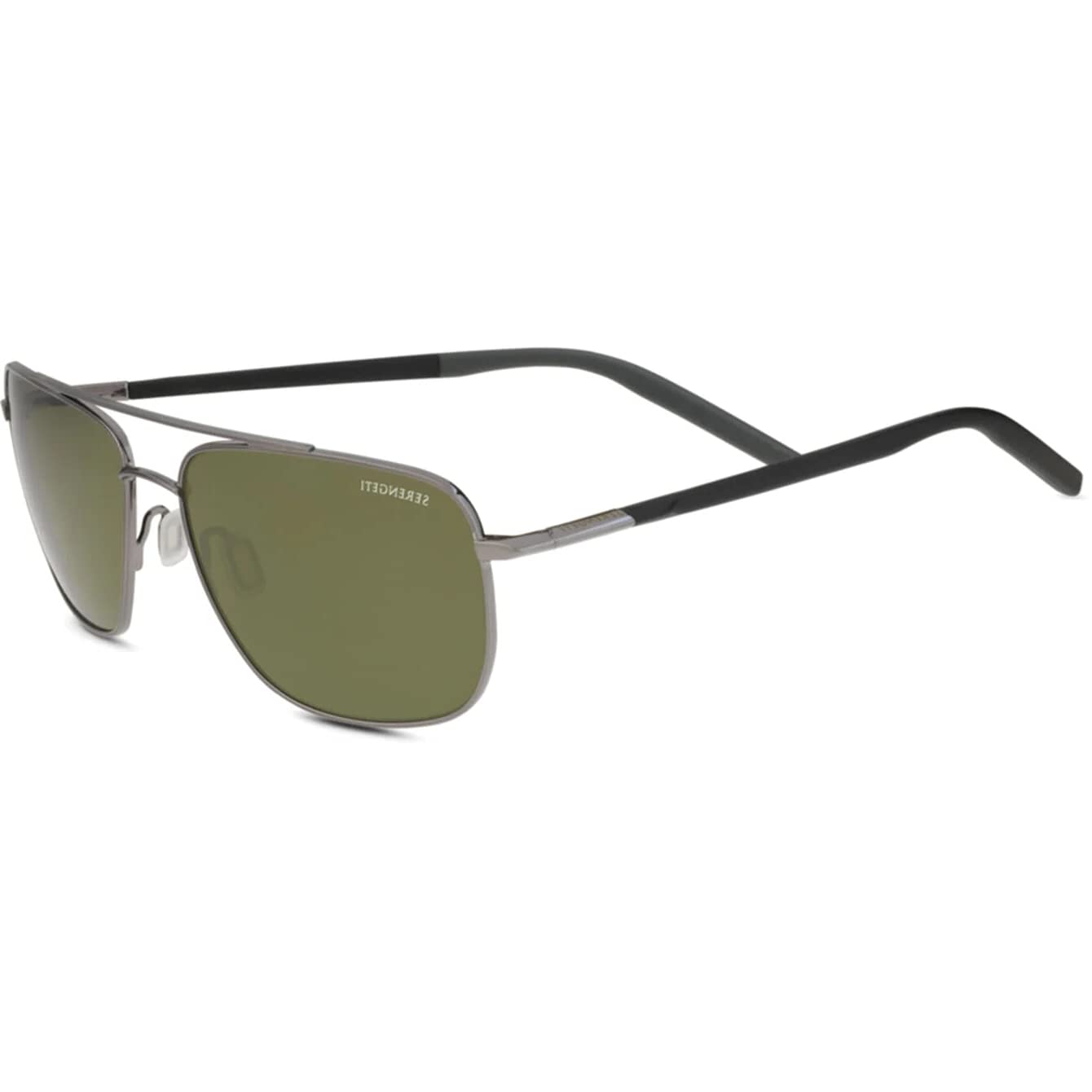 Serengeti Tellaro Rectangular Polarized Sunglasses for Men – UV Protection, Anti-Glare – Bundle with Designer iWear Eyewear Kit – Perfect for Driving, Outdoor Sports & Travel