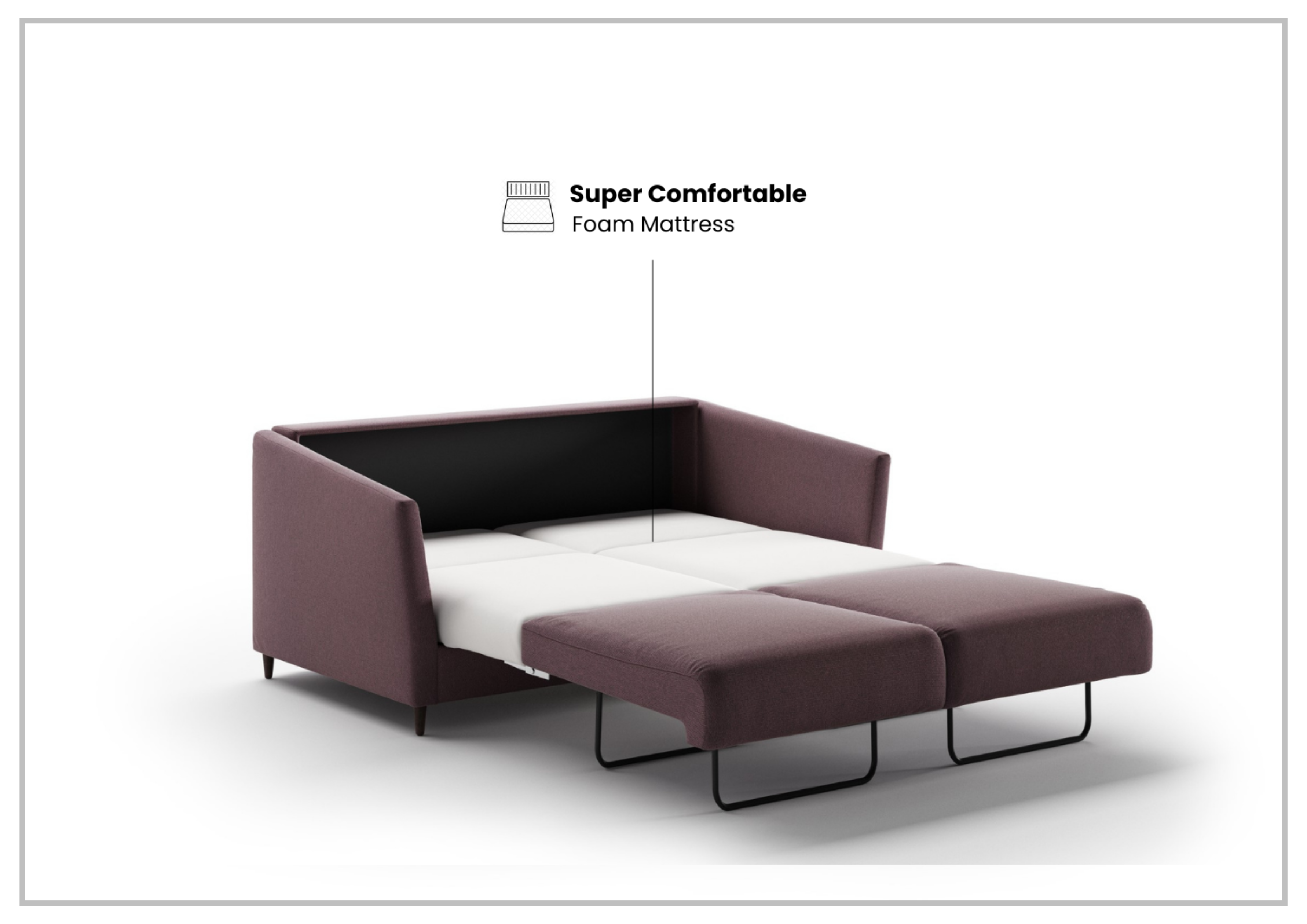 Luonto Erika Full XL Fabric Sofa Sleeper with Nest Mechanism - Comfortable Convertible Sleeper Sofa for Living Room, Guest Room & Small Spaces
