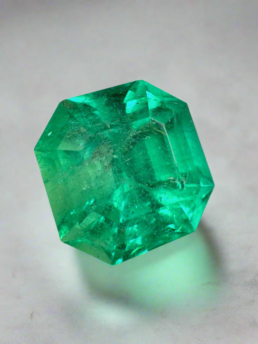 14.83 Carat AAA+ Colombian Loose Emerald - Asscher Cut Gemstone for Jewelry Making & Engagement Rings
