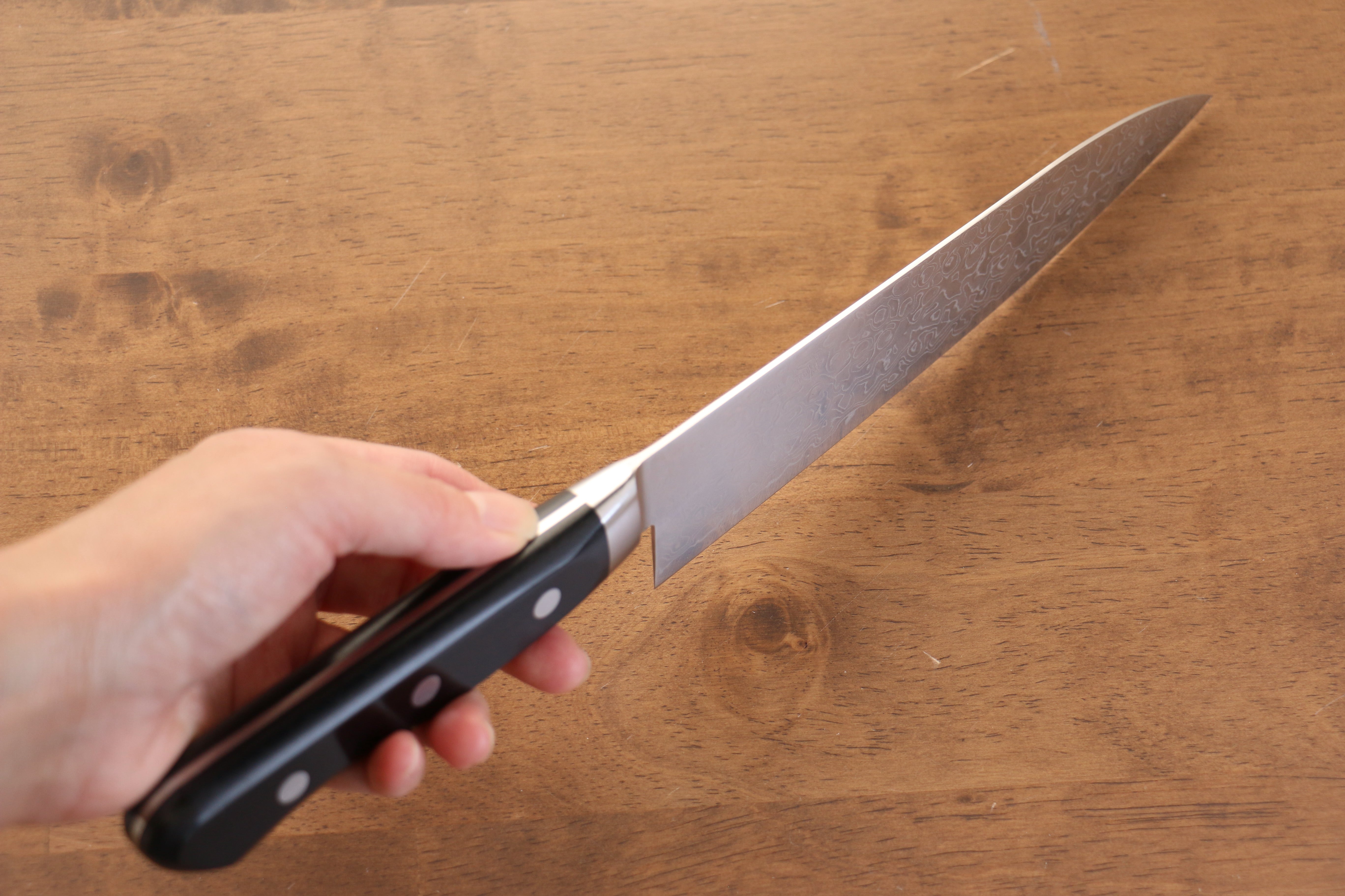 Premium Seisuke Kagami AUS10 Damascus Gyuto Chef Knife 180mm - Mirrored Finish, Black Pakkawood Handle - Perfect for Sushi, Meat Slicing & Professional Kitchen Use
