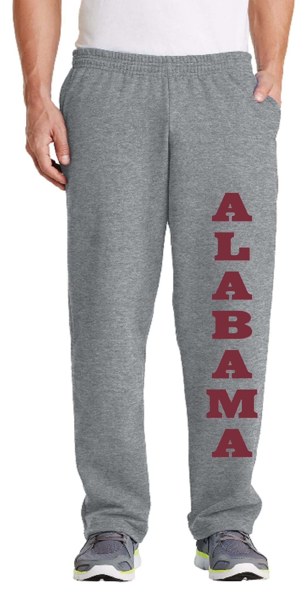 Alabama Open Bottom Gray Sweatpants for Men & Women - Comfortable Lounge Pants for Home, Gym, and Casual Wear - STUFF WITH ATTITUDE