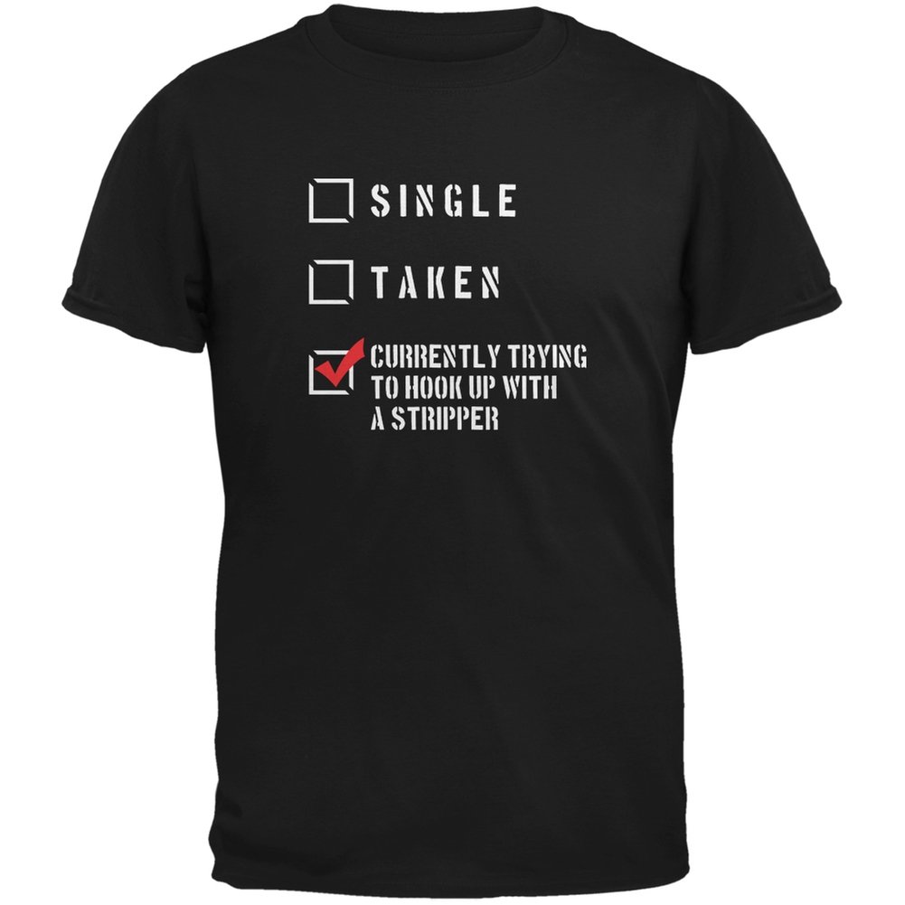 Funny Stripper Hook Up Black Adult T-Shirt - Humorous Novelty Tee for Parties & Bachelorette Gifts - Perfect for Comedy Lovers & Night Out