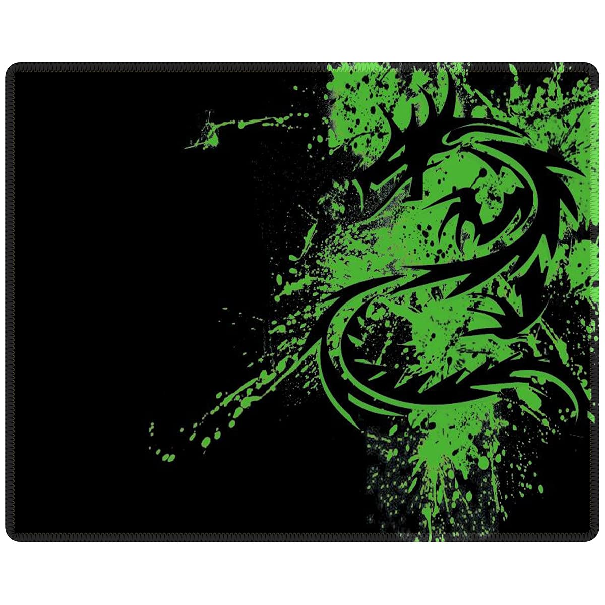 Qisan Gaming Mouse Pad with Non-Slip Rubber Base - Comfortable Foldable Desk Mat for PC, Laptop & Keyboard | High Precision Smooth Surface for Gaming & Office Work (Green Dragon Design) - Perfect for Esports, Graphic Design & Home Office Setup