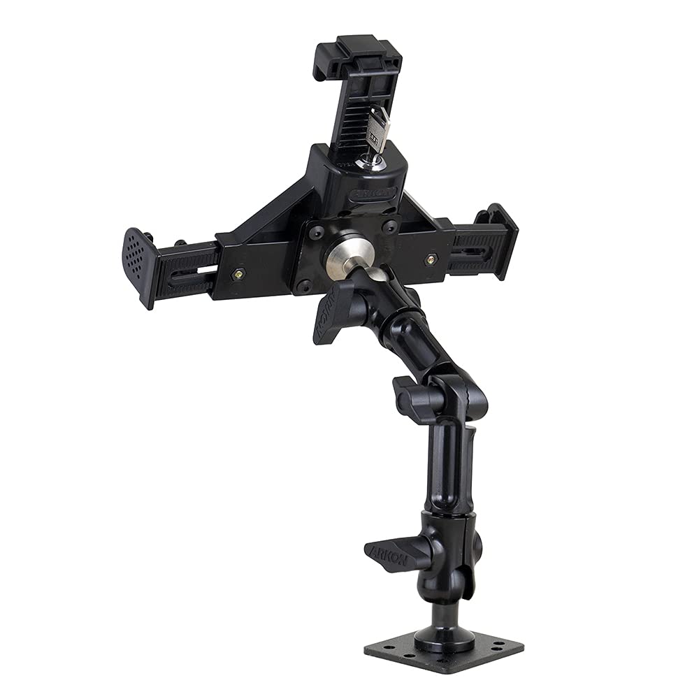 ARKON SM9HD6 Heavy Duty Multi-Angle Locking Phone Mount with 4-Hole AMPS Drill Base - Secure Smartphone Holder for Trucks, ATVs, Construction Equipment & Work Vehicles