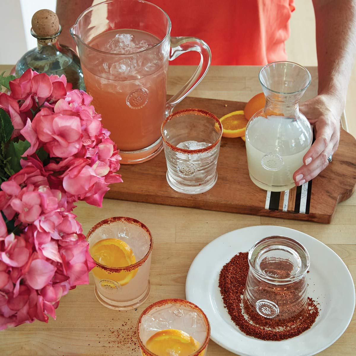 Juliska Berry & Thread Glass Pitcher - Elegant Handcrafted Pitcher for Iced Tea, Lemonade & Summer Beverages - Perfect for Entertaining, Parties & Outdoor Gatherings