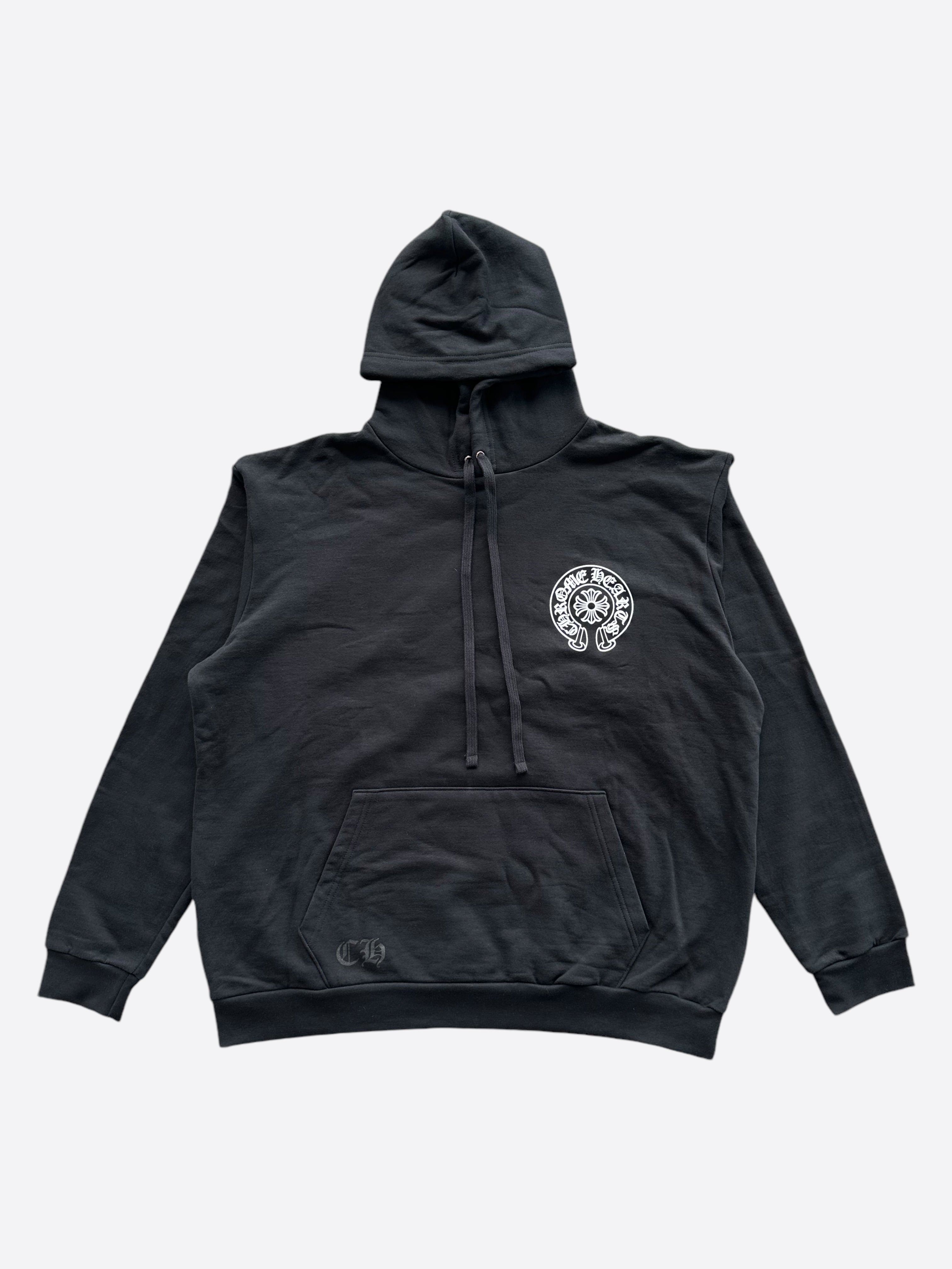 Chrome Hearts Black & White Miami Horseshoe Logo Hoodie - Stylish Streetwear for Men & Women | Perfect for Casual Outfits, Urban Fashion, and Everyday Wear