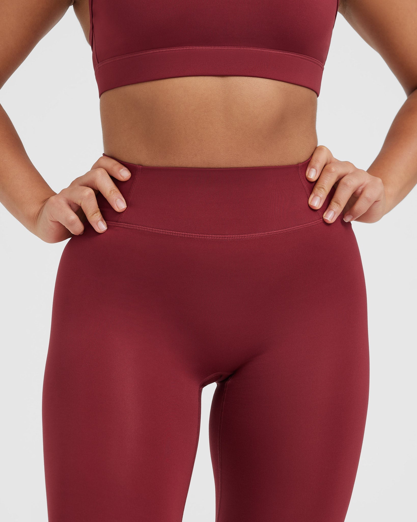 Timeless High Waisted Leggings for Women - Soft Stretchy Yoga Pants in Burnt Cherry | Perfect for Workouts, Yoga & Everyday Wear